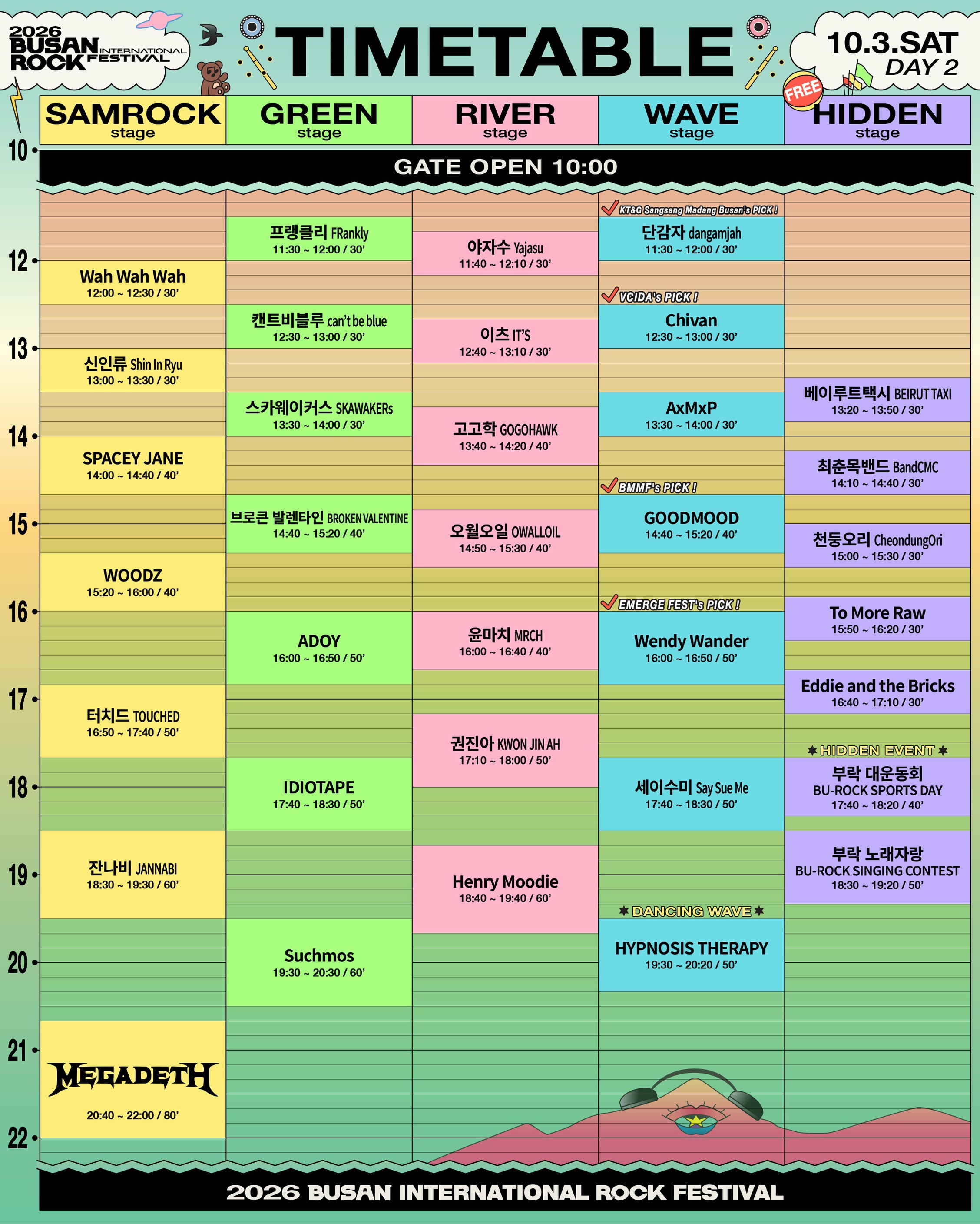 타임테이블 DAY2 (10/3)